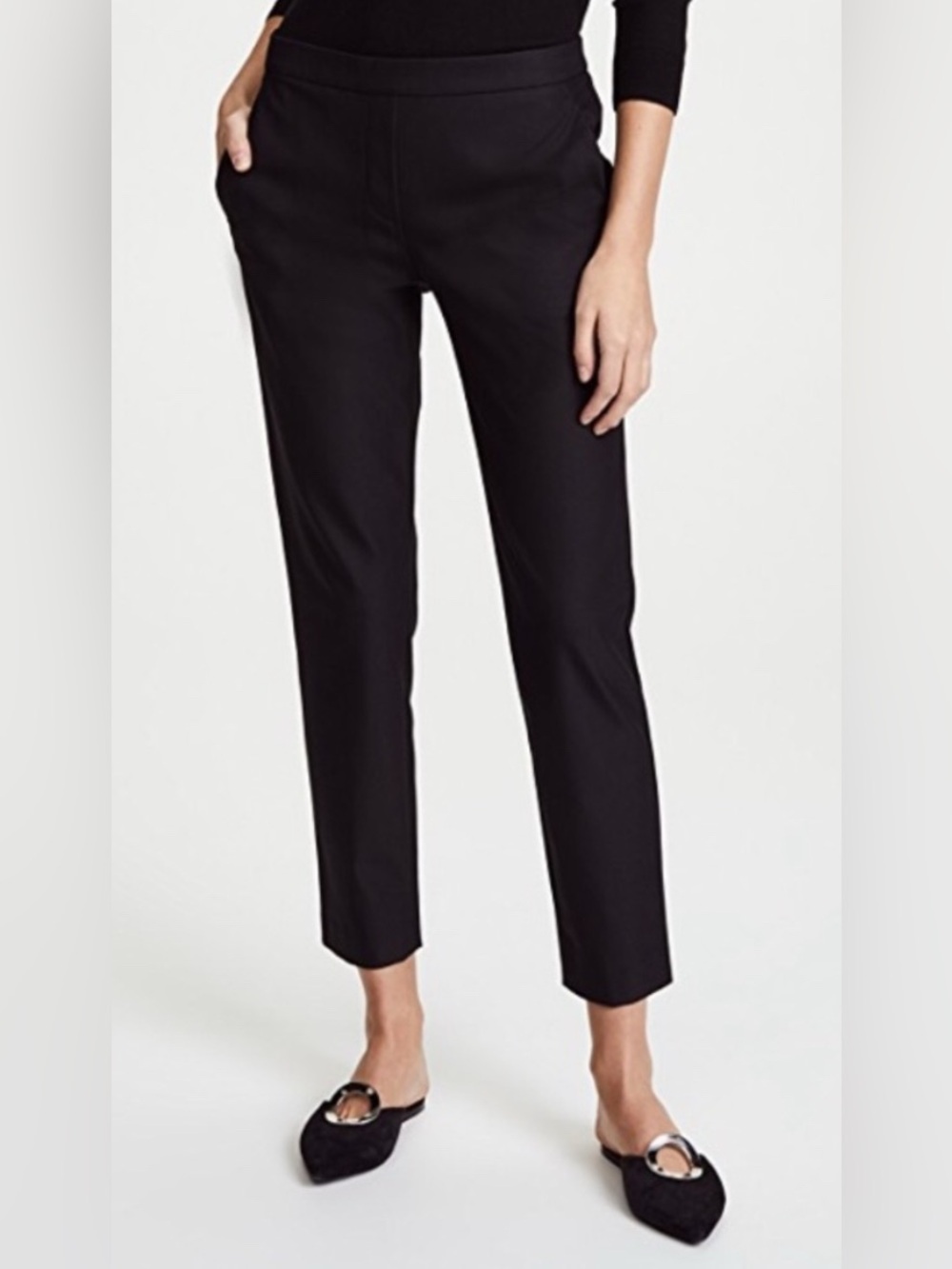 Theory Thaniel Approach Slim Pull On Pant Stretch Cotton Cropped Size 2